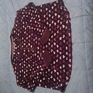 Secret Treasures Top Dark Purple with Multi-Colored Heart Design Size 2X